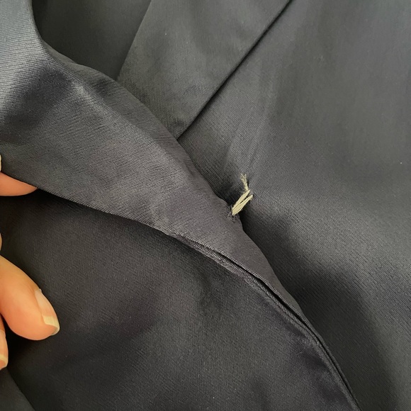 3.1 Phillip Lim Long Sleeve Navy Blue Wrap Blouse Sz 0 - Picture 12 of 16